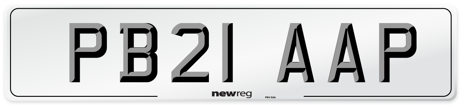 PB21 AAP Number Plate from New Reg
